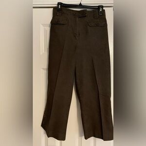 Larry Levine stretch jean capris, brown, size 16